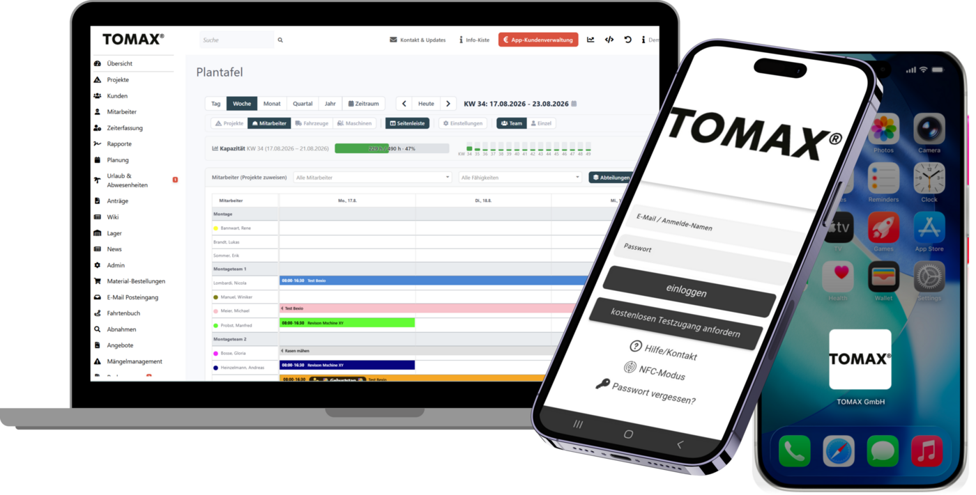 Whitelabel App Beispiel – TOMAX